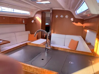 Galley of Roger Rabbit, a Bavaria 37 sailboat at Fethiye, Turkey