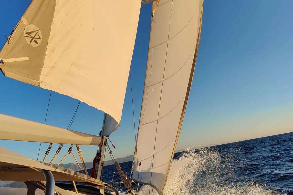 Exterior view of Bavaria 38, a sailboat at Volos, Greece