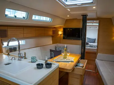 Salon of Areti, a X-Yachts X4⁰ sailboat at Lavrion, Greece