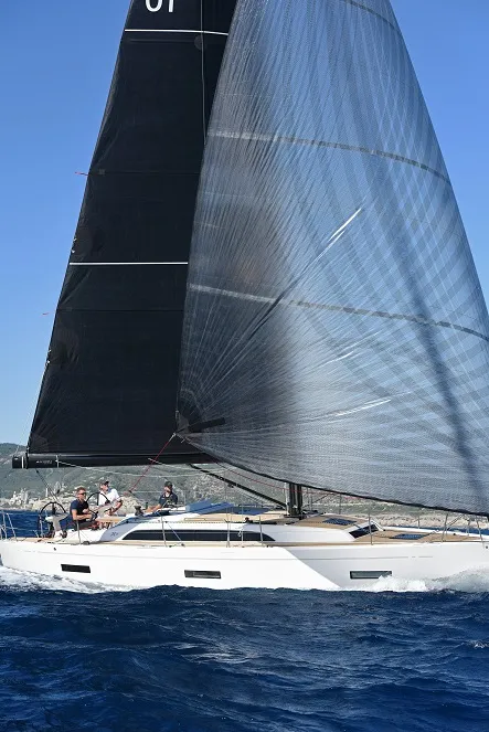 Exterior view of Areti, a X-Yachts X4⁰ sailboat at Lavrion, Greece