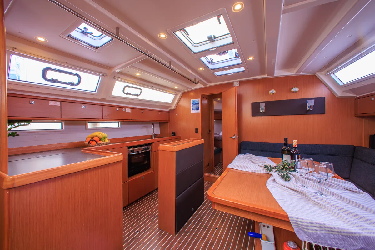 Galley of Kyveli, a Bavaria Cruiser 46 sailboat at Athens, Greece