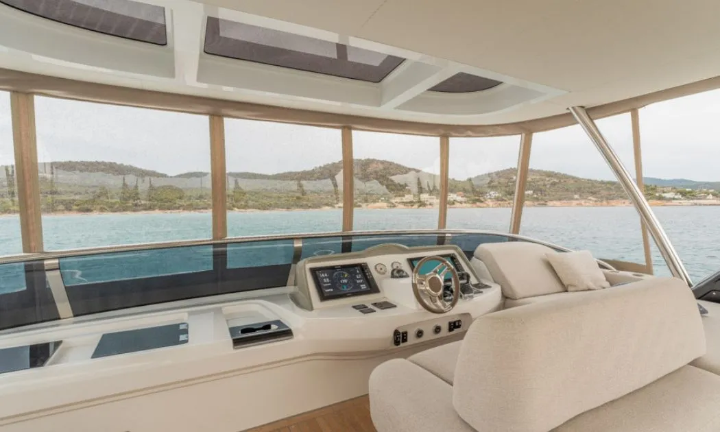 Cockpit of Valium 67, a Lagoon Sixty 7 catamaran at Municipal Unit of Nea Peramos, Greece