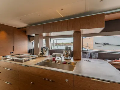 Galley of Valium 67, a Lagoon Sixty 7 catamaran at Municipal Unit of Nea Peramos, Greece