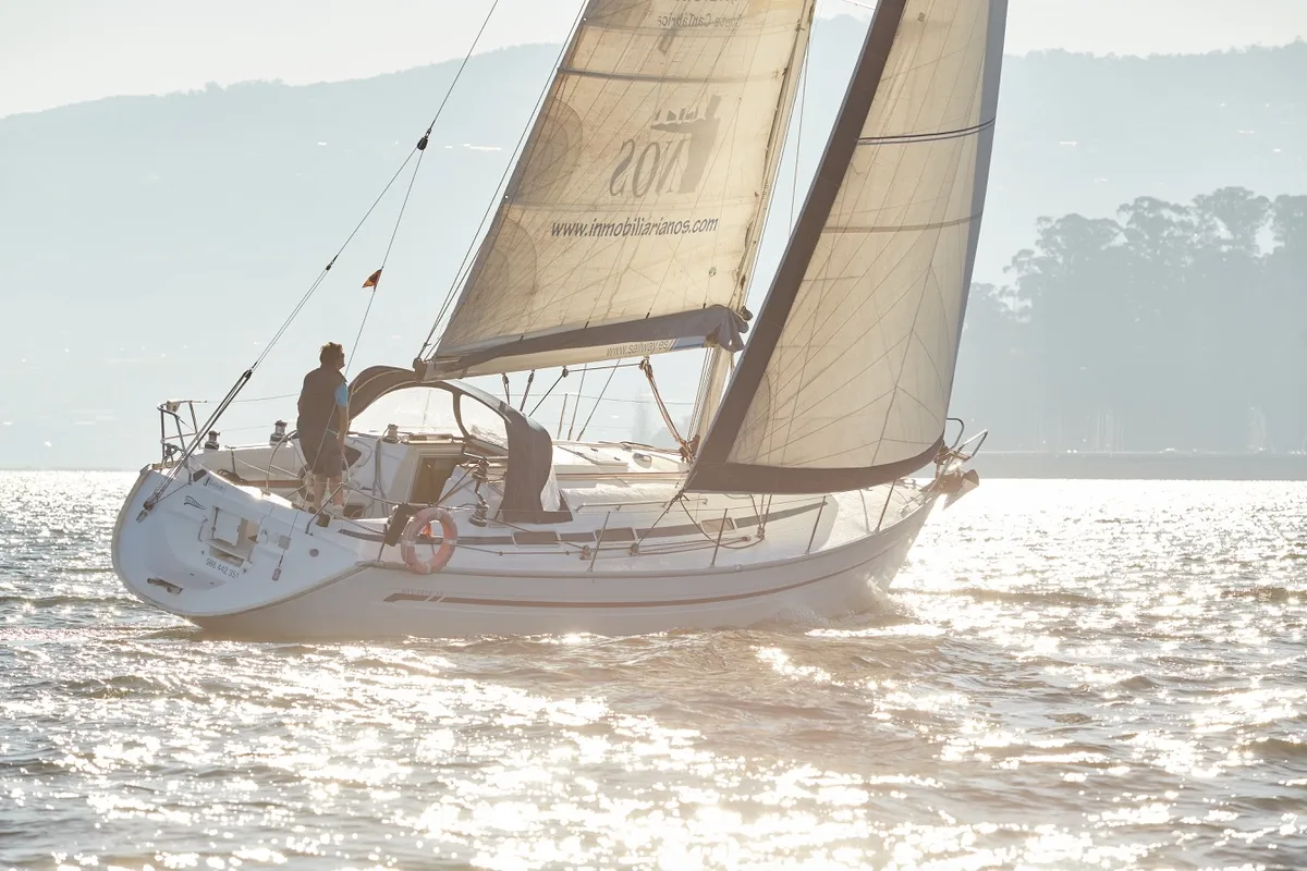 Exterior view of Pillabans, a Bavaria 38 sailboat at Vigo, Spain