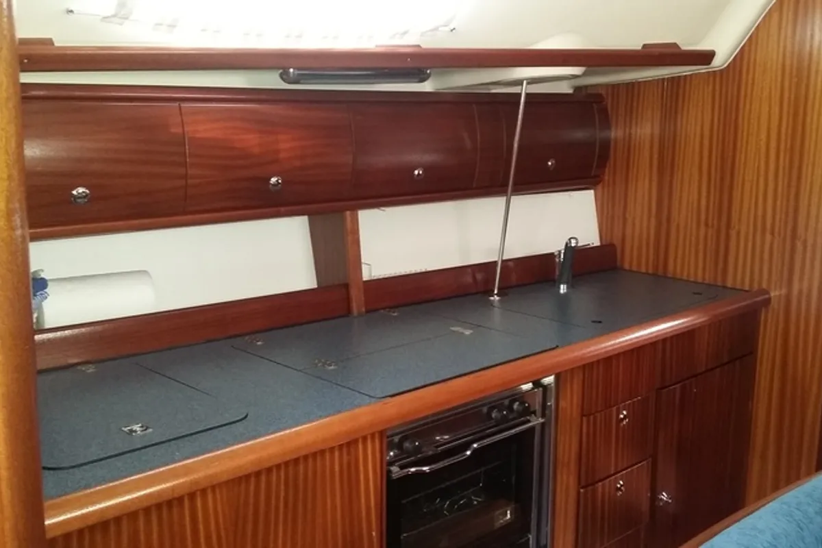 Galley of Pillabans, a Bavaria 38 sailboat at Vigo, Spain