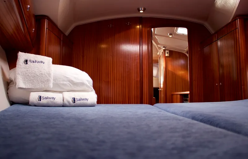 Cabin on Pillabans, a Bavaria 38 sailboat at Vigo, Spain