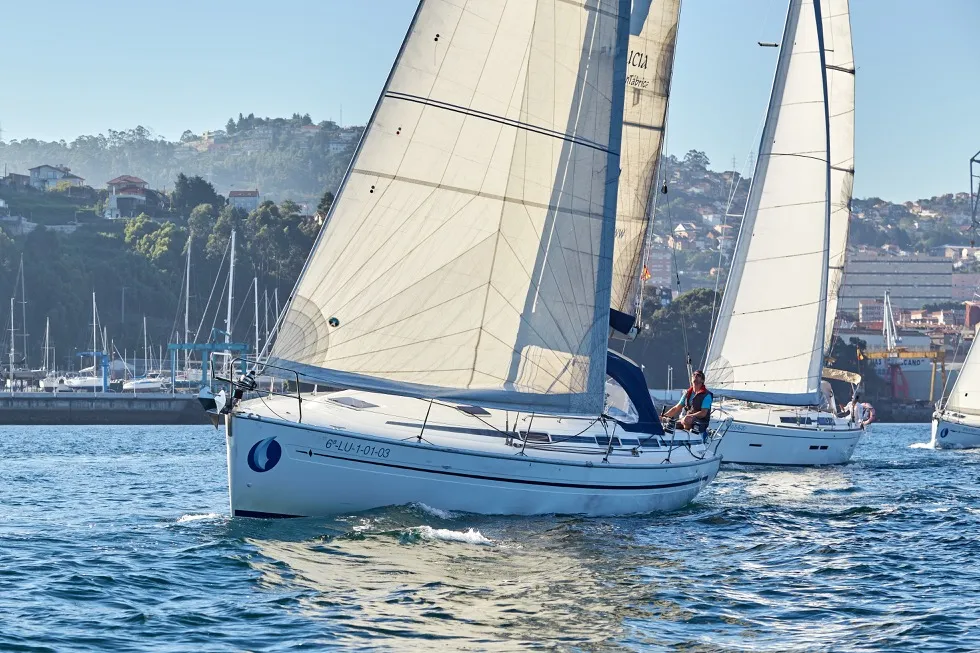 Exterior view of Pillabans, a Bavaria 38 sailboat at Vigo, Spain