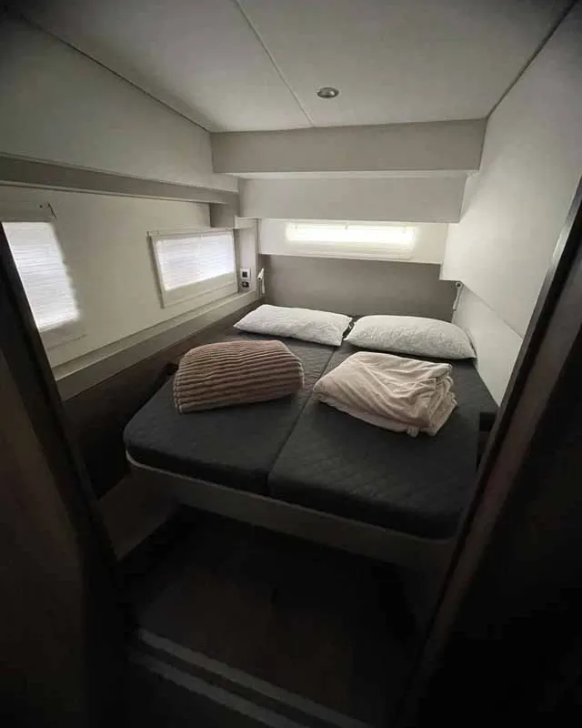 Cabin on Arveskida II, a Bali 4.2 catamaran at Figari/Golfo Aranci, Italy