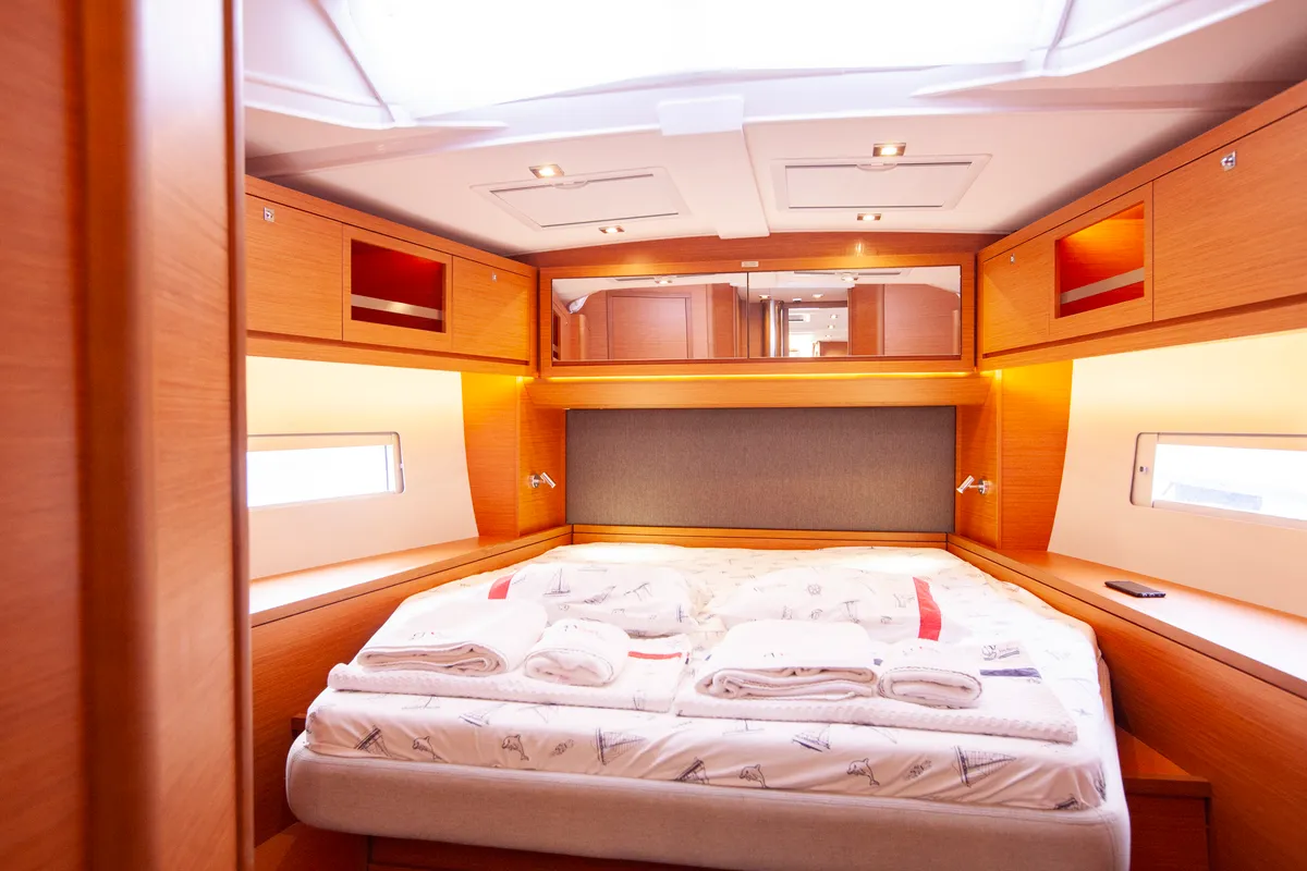 Cabin on Sarpico, a Dufour 470 sailboat at Marmaris, Turkey