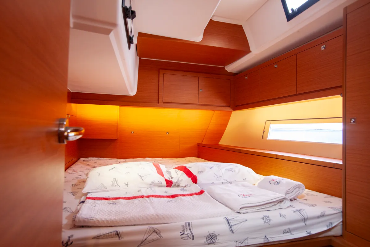 Cabin on Sarpico, a Dufour 470 sailboat at Marmaris, Turkey