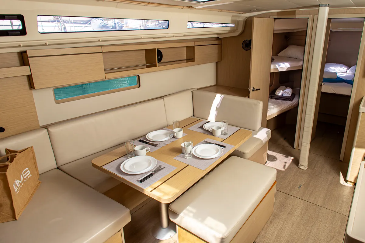 Salon of Fots, a Beneteau Oceanis 40.1 sailboat at Municipal Unit of Palairos, Greece
