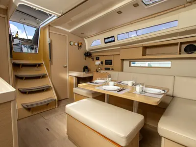 Salon of Fots, a Beneteau Oceanis 40.1 sailboat at Municipal Unit of Palairos, Greece