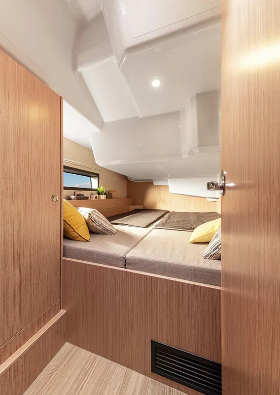 Cabin on Mister Jones, a Bavaria C38 sailboat at Portoferraio, Italy