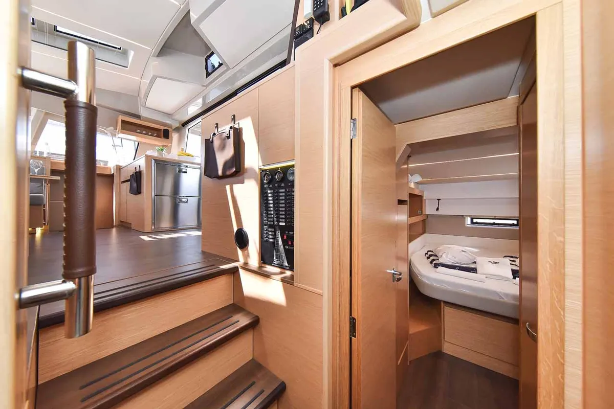 Salon of Inspiration I, a Nautitech 46 Fly catamaran at Grad Biograd na Moru, Croatia