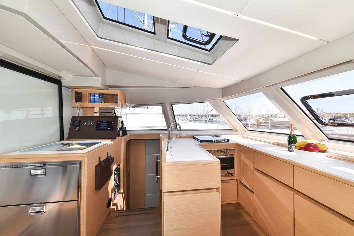 Galley of Inspiration I, a Nautitech 46 Fly catamaran at Grad Biograd na Moru, Croatia