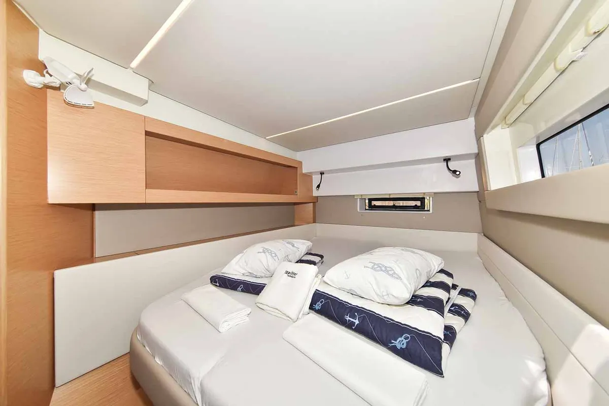 Cabin on Inspiration I, a Nautitech 46 Fly catamaran at Grad Biograd na Moru, Croatia