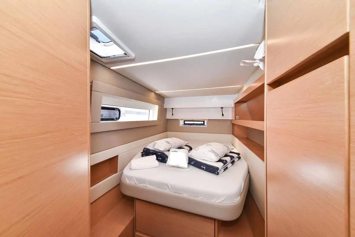 Cabin on Inspiration I, a Nautitech 46 Fly catamaran at Grad Biograd na Moru, Croatia