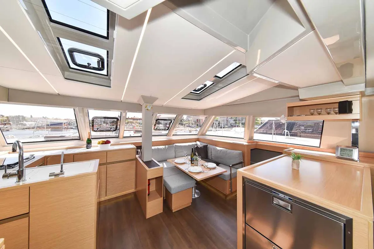 Galley of Inspiration I, a Nautitech 46 Fly catamaran at Grad Biograd na Moru, Croatia