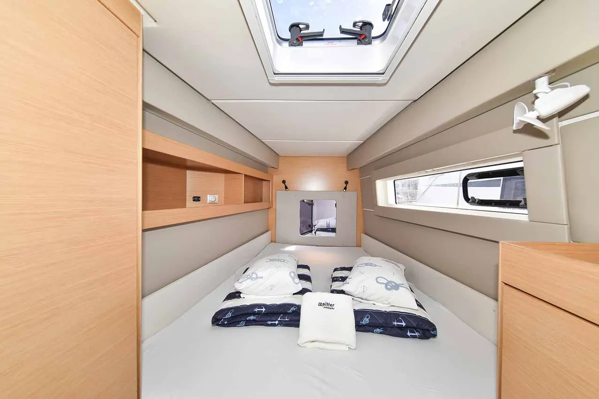 Cabin on Inspiration I, a Nautitech 46 Fly catamaran at Grad Biograd na Moru, Croatia
