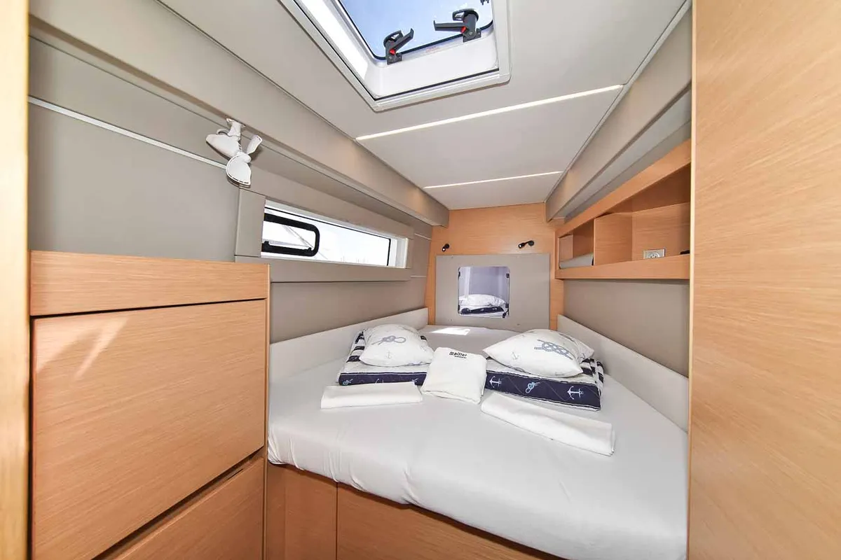 Cabin on Inspiration I, a Nautitech 46 Fly catamaran at Grad Biograd na Moru, Croatia