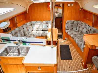 Salon of Naias, a Elan Impression 434 sailboat at Kavala, Greece