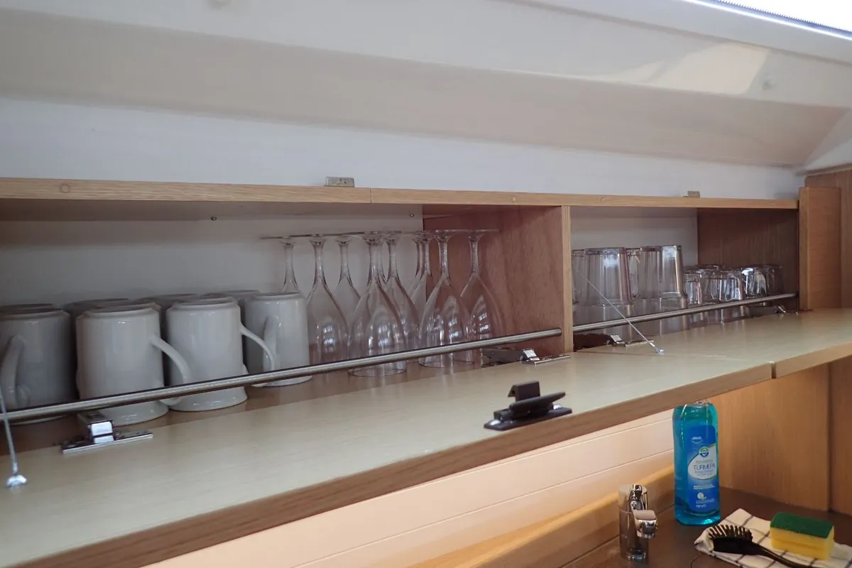Galley of Rama, a Bavaria Cruiser 46 sailboat at Fethiye, Turkey