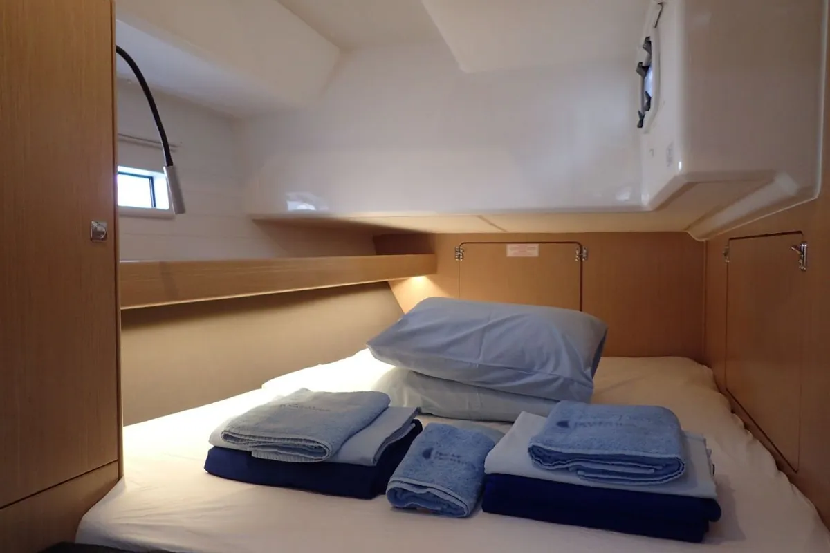 Cabin on Rama, a Bavaria Cruiser 46 sailboat at Fethiye, Turkey