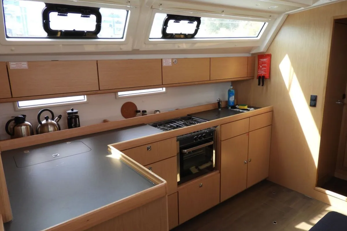 Galley of Rama, a Bavaria Cruiser 46 sailboat at Fethiye, Turkey