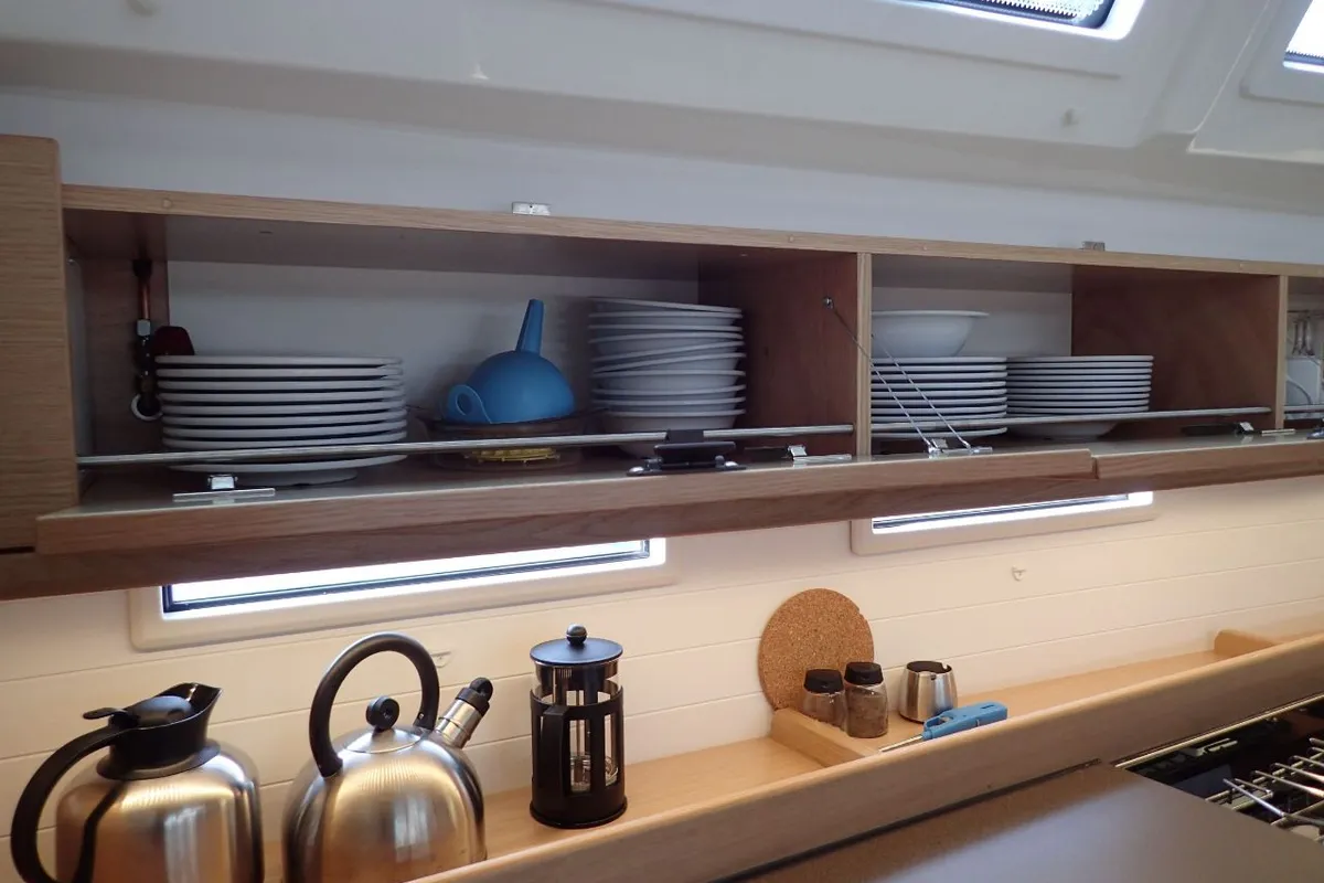 Galley of Rama, a Bavaria Cruiser 46 sailboat at Fethiye, Turkey