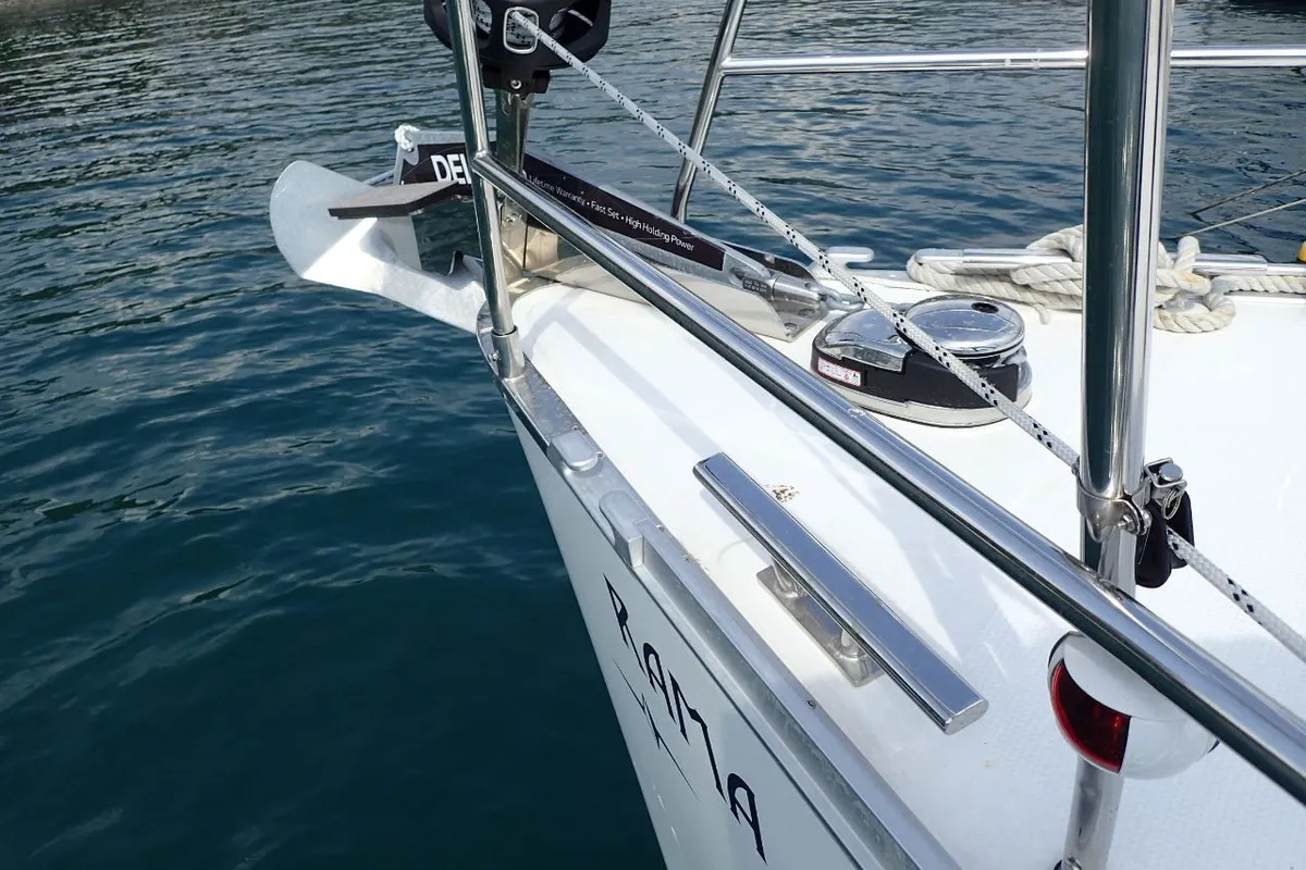 Deck of Rama, a Bavaria Cruiser 46 sailboat at Fethiye, Turkey