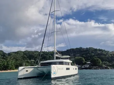 Exterior view of Takamaka, a Lagoon 52 catamaran at Bonifacio (Bunifaziu), France