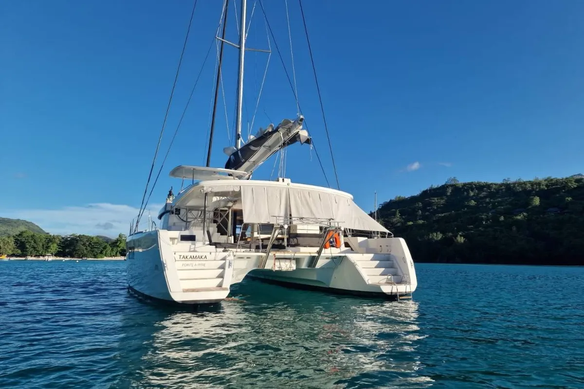 Takamaka, a Lagoon 52 catamaran at Bonifacio / Bunifaziu, France