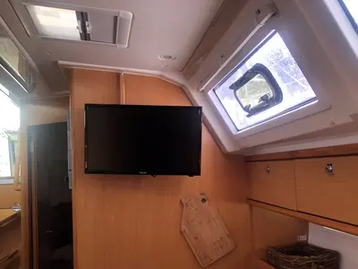 Salon of Amore, a Bavaria Cruiser 46 sailboat at Lefkada, Greece