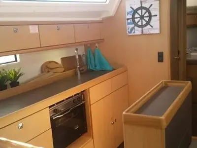 Galley of Amore, a Bavaria Cruiser 46 sailboat at Lefkada, Greece