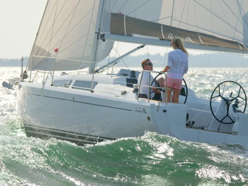 Exterior view of Waldi, a Hanse 315 sailboat at Altefähr, Germany