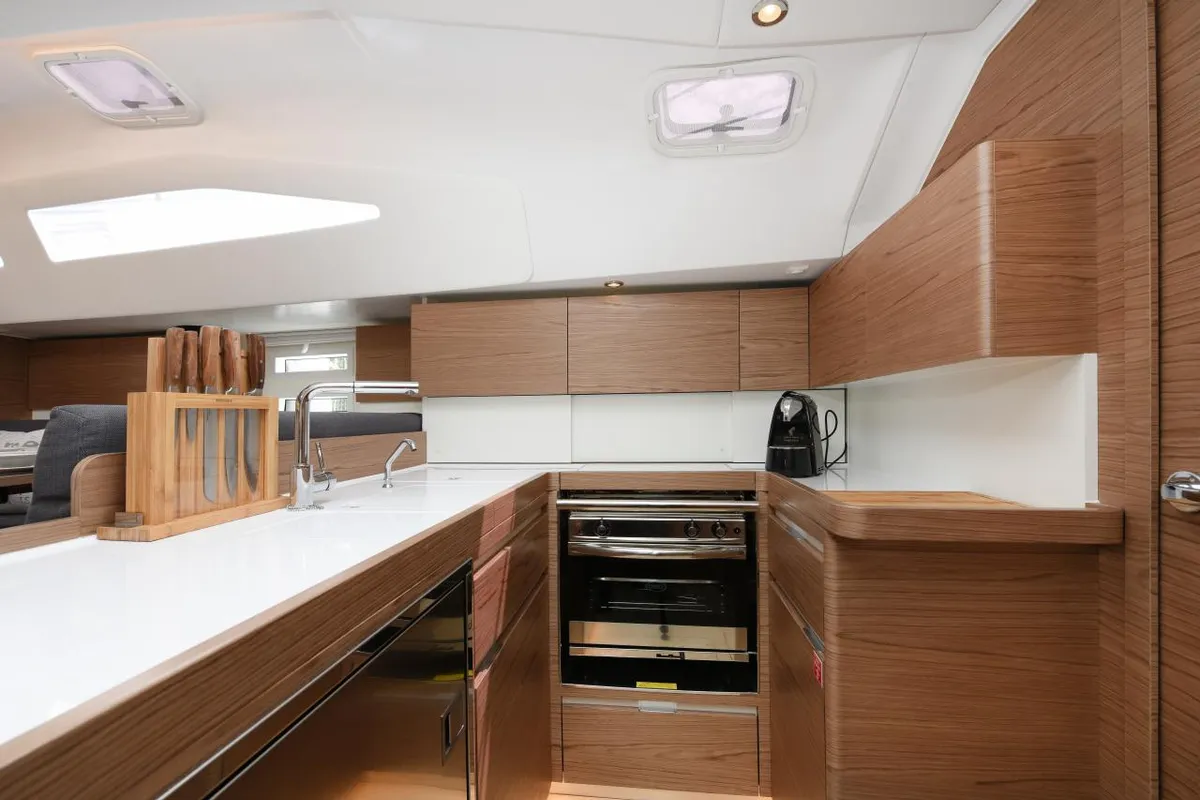 Galley of Mojito, a Elan Impression 50 sailboat at Zadar, Croatia