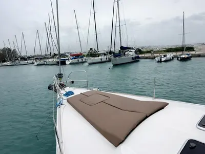 Deck of ZOI, a Beneteau Oceanis 50 Family sailboat at Municipal Unit of Lefkada, Greece
