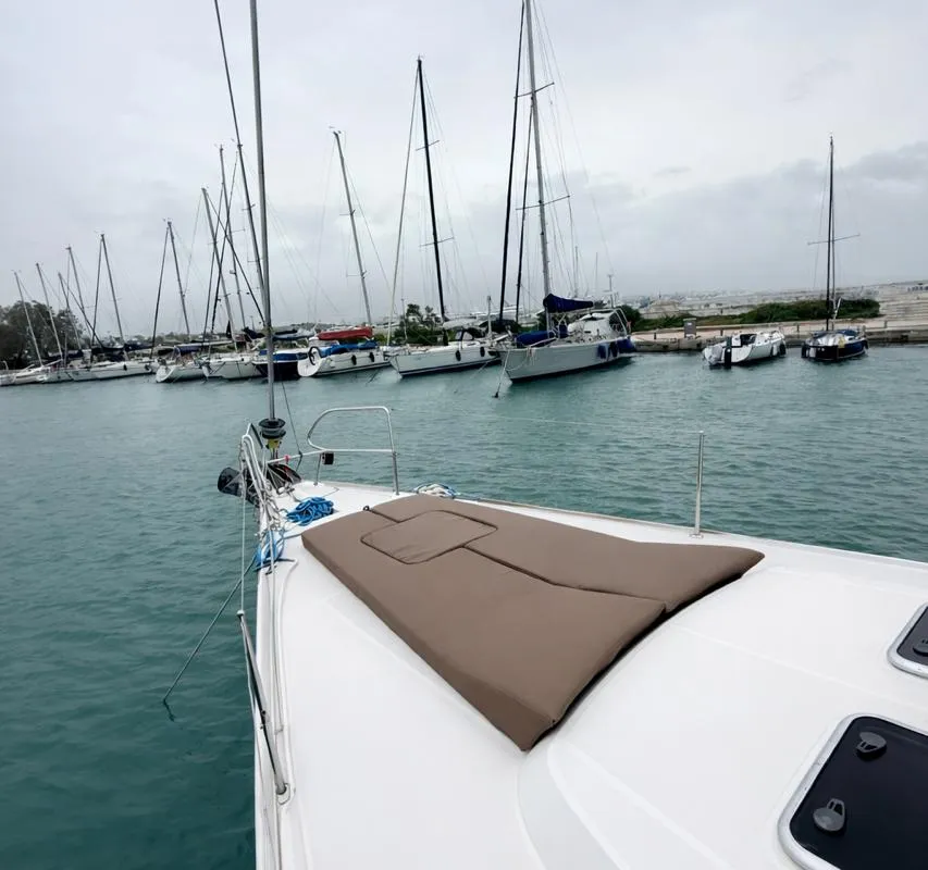 Deck of ZOI, a Beneteau Oceanis 50 Family sailboat at Municipal Unit of Lefkada, Greece