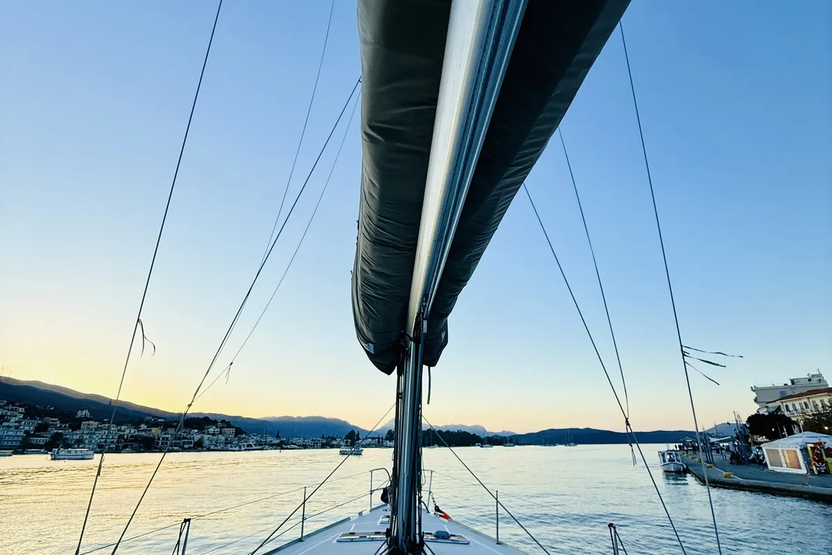 Deck of ZOI, a Beneteau Oceanis 50 Family sailboat at Municipal Unit of Lefkada, Greece