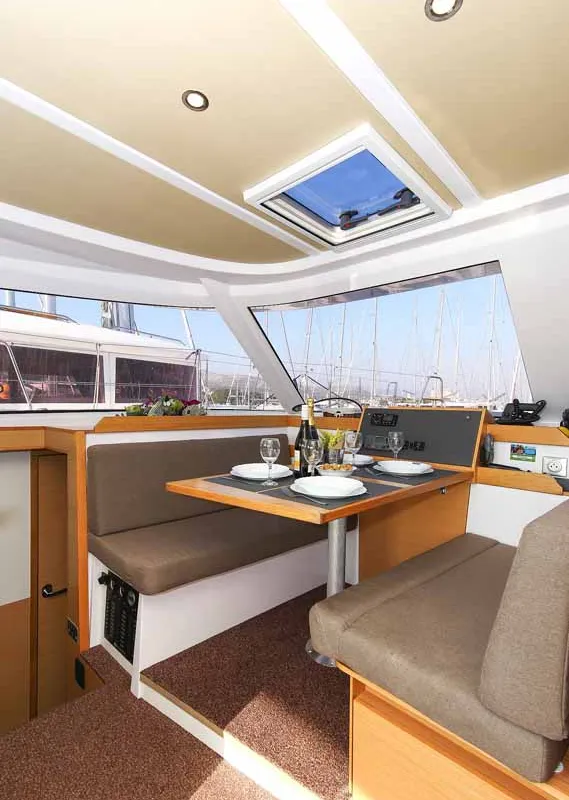 Salon of Rosa, a Nautitech 40 Open catamaran at Grad Trogir, Croatia