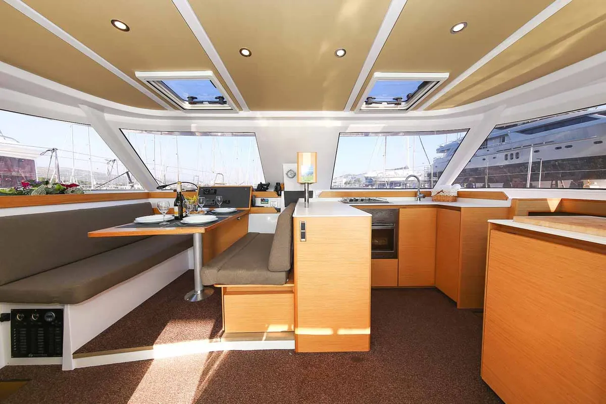 Galley of Rosa, a Nautitech 40 Open catamaran at Grad Trogir, Croatia