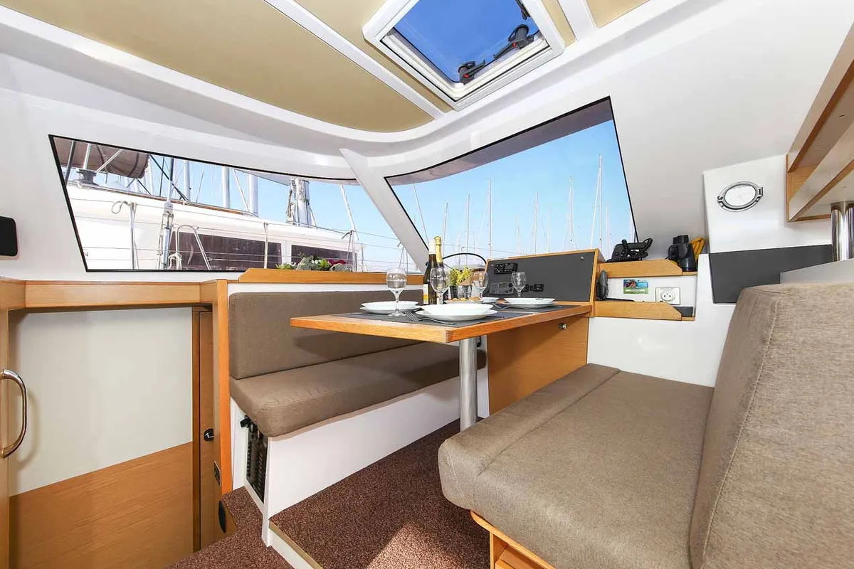 Salon of Rosa, a Nautitech 40 Open catamaran at Grad Trogir, Croatia