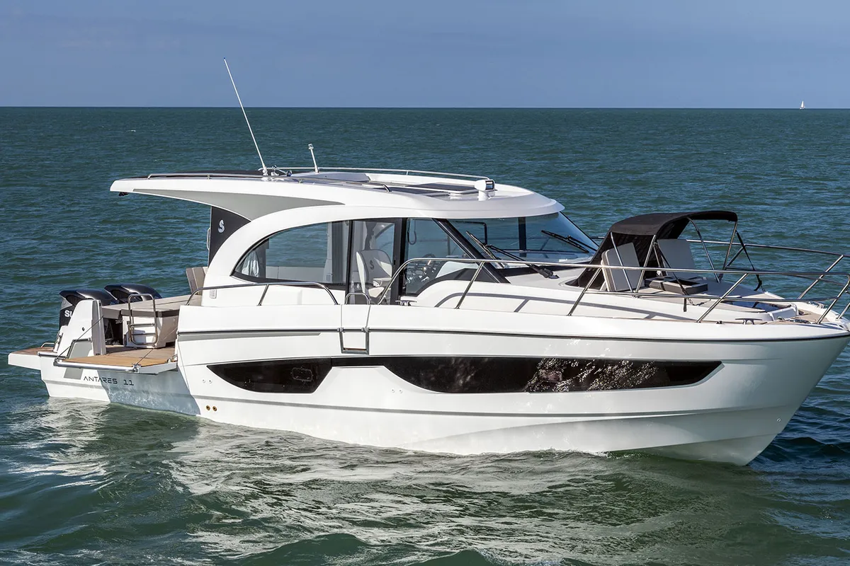 Exterior view of ELA, a Beneteau Antares 11 OB motorboat at Grad Pula, Croatia
