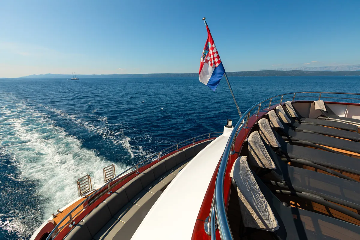 Deck of Yolo, a Gulet Motoryacht motor yacht at Split, Croatia