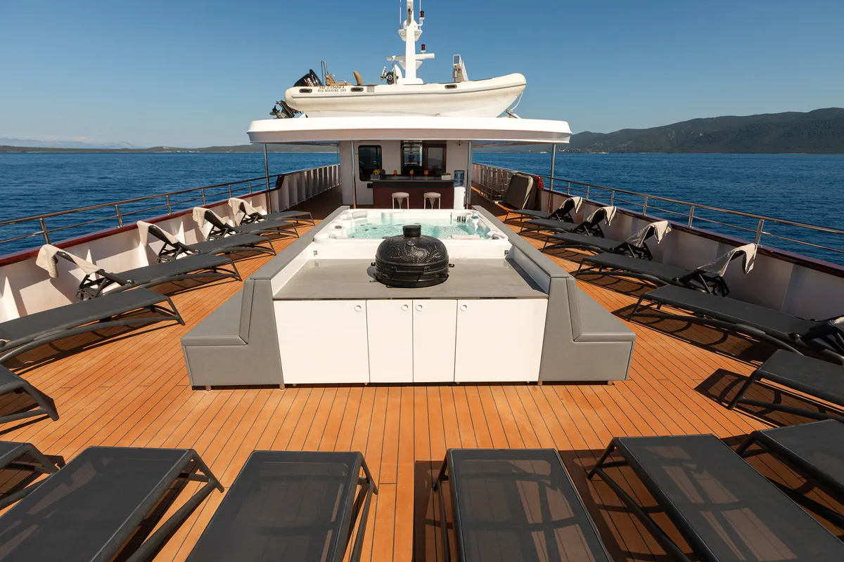 Deck of Yolo, a Gulet Motoryacht motor yacht at Split, Croatia