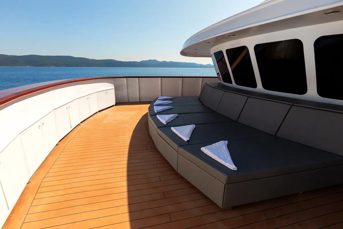 Deck of Yolo, a Gulet Motoryacht motor yacht at Split, Croatia