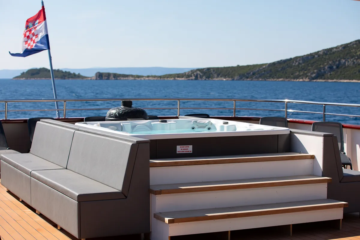 Deck of Yolo, a Gulet Motoryacht motor yacht at Split, Croatia