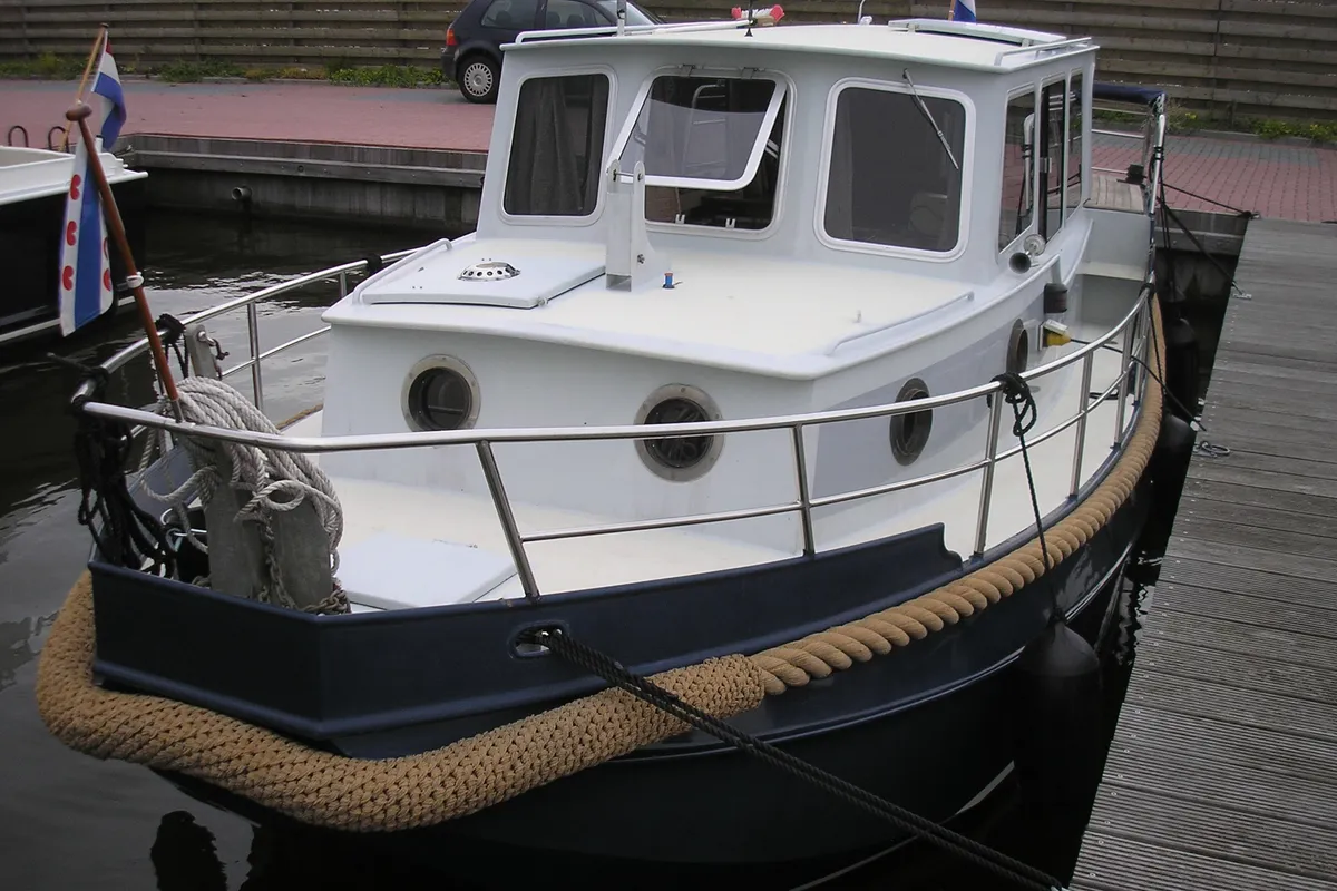 Exterior view of Lotte, a Linssen 800 motorboat at Woudsend, Netherlands