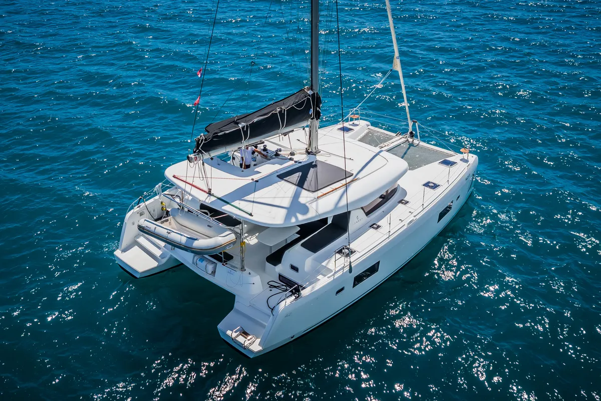 Exterior view of Edita, a Lagoon 42 catamaran at Seget Donji, Croatia