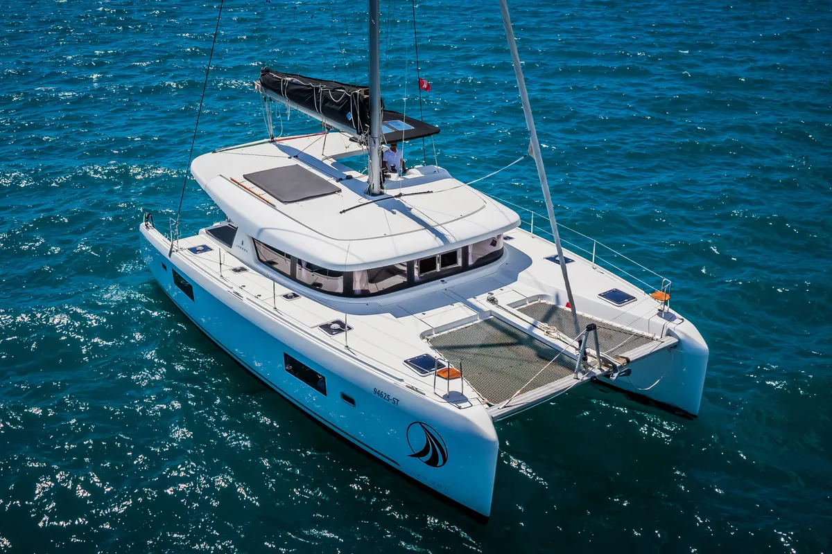 Exterior view of Edita, a Lagoon 42 catamaran at Seget Donji, Croatia